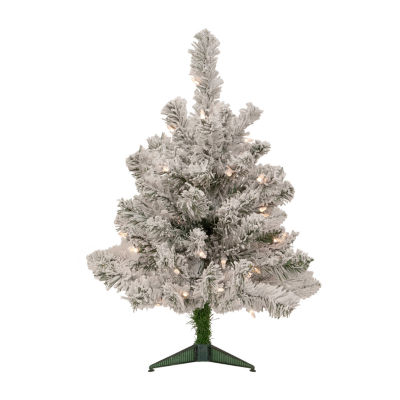 Northlight Madison Artificial  Clear Lights 2 Foot Flocked Pine Christmas Tree