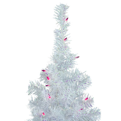 Northlight Rockport White Artificial  Pink Lights 3 Foot Pre-Lit Pine Christmas Tree
