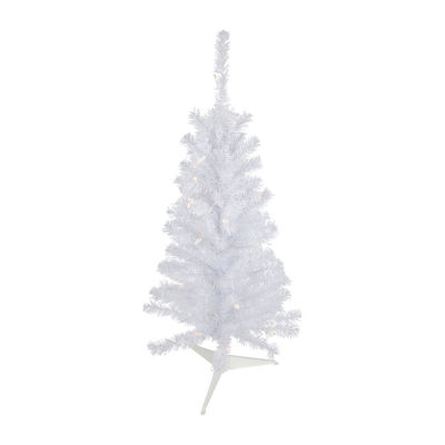 Northlight Woodbury White Slim Artificial  Clear Lights 3 Foot Pre-Lit Pine Christmas Tree