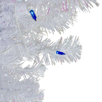 Northlight White Slim Artificial Blue Lights 3 Foot Pre-Lit Pine Christmas Tree