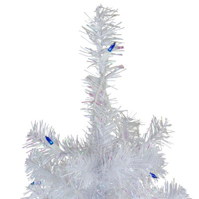 Northlight White Slim Artificial Blue Lights 3 Foot Pre-Lit Pine Christmas Tree