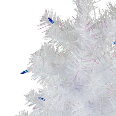 Northlight White Slim Artificial Blue Lights 3 Foot Pre-Lit Pine Christmas Tree