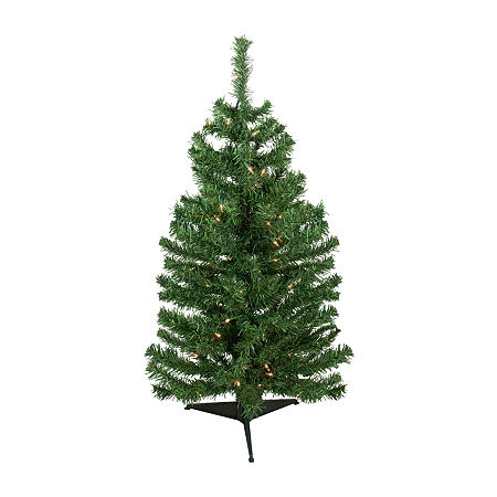 Northlight Green Medium Niagara Artificial Clear Lights 3 Foot Pre-Lit Pine Christmas Tree, One Size, Green