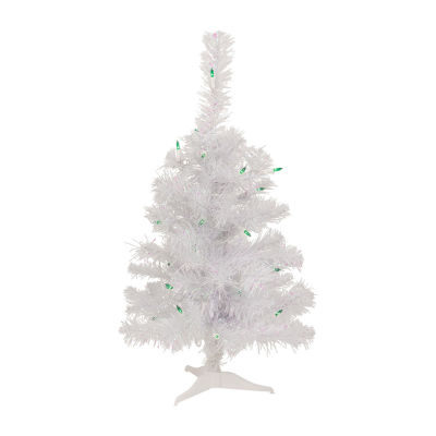 Northlight Lighted Rockport White Artificial  Green Lights 2 Foot Pre-Lit Pine Christmas Tree