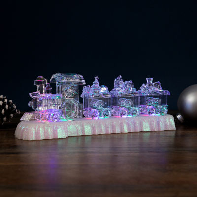 Northlight 12in Led Lighted Musical Icy Crystal Locomotive Train Christmas Tabletop Decor