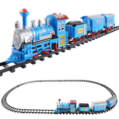 Northlight 14-Piece Blue Lighted And Animated Classic Cartoon Train Set With Sound Christmas Tabletop Decor