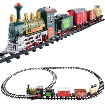 Northlight 16-Piece Battery Operated Lighted And Animated Continental Express Train Set With Sound Christmas Tabletop Decor