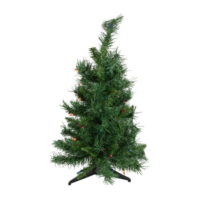 Northlight Medium Royal Artificial Multicolor Lights 2 Foot Pre-Lit Pine Christmas Tree