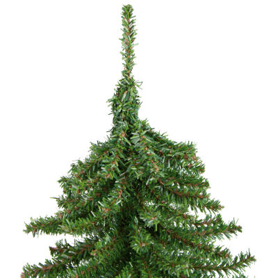 Northlight Potted Downswept Mini Village Medium Artificial Unlit 1 1/2 Feet Pine Christmas Tree