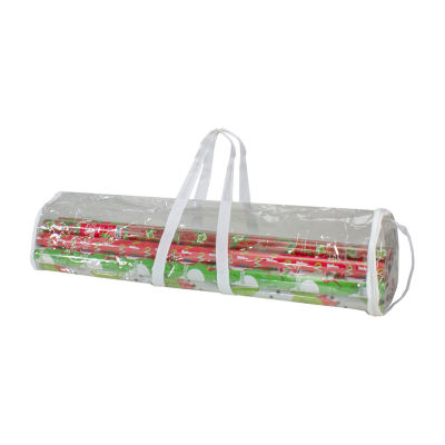 Northlight 30in White And Transparent Christmas Handles Gift Wrap Organizers