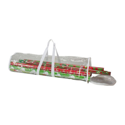 Northlight 30in White And Transparent Christmas Handles Gift Wrap Organizers