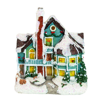 Northlight 5.5in Green Led Snowy House Decoration Lighted Christmas Village