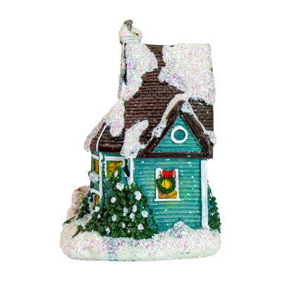 Northlight 5.5in Green Led Snowy House Decoration Lighted Christmas Village