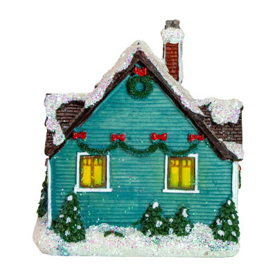 Northlight 5.5in Green Led Snowy House Decoration Lighted Christmas Village