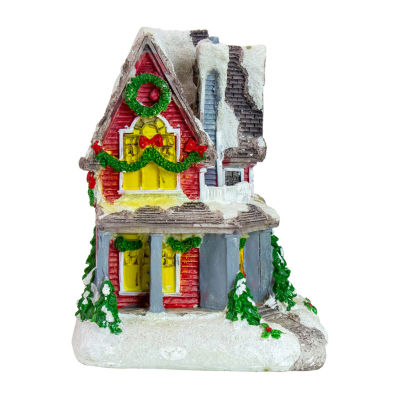 Northlight 5in Red Led  Snowy House Decoration Lighted Christmas Village