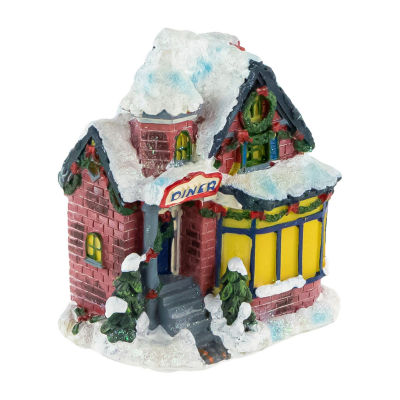 Northlight 4in Snowy Diner Building Christmas Village