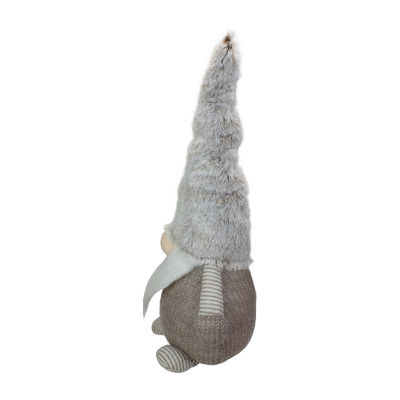 Northlight 23.5in Led Lighted Brown And White Knit  Christmas Gnome