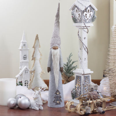 Northlight 22in Gray And Brown Cone  Tabletop Christmas Decoration Gnome