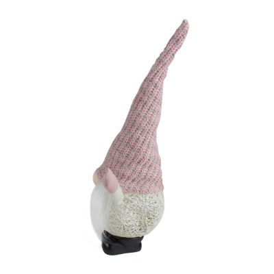 Northlight 19in Pink And White Rattan Christmas  With Warm White Led Lights Gnome