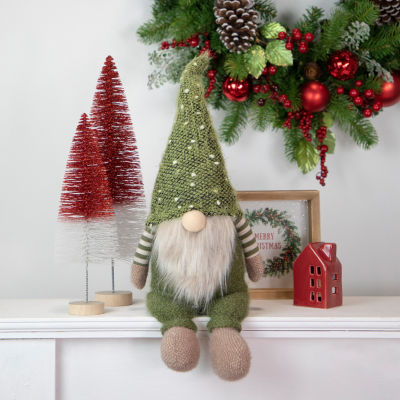 Northlight 20.5in Olive Green Sitting Christmas  Decoration Gnome