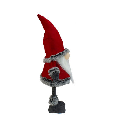 Northlight 19.5in Red And Gray Standing Santa  With Faux Fur Trim Gnome