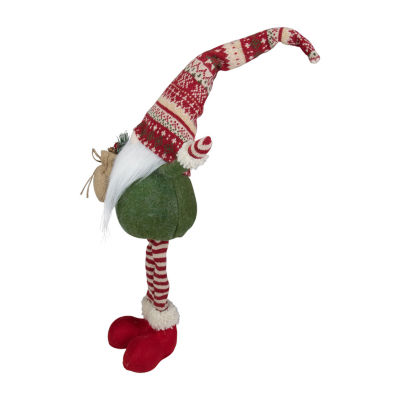 Northlight 27in Red And Green Standing  Tabletop Christmas Decoration With Gift Bag Gnome