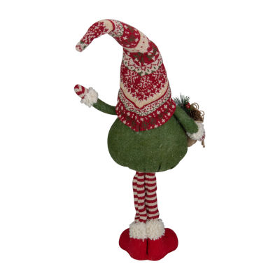 Northlight 27in Red And Green Standing  Tabletop Christmas Decoration With Gift Bag Gnome