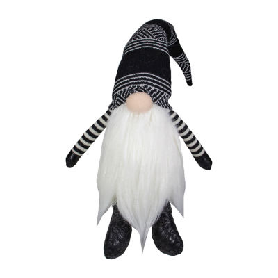 Northlight 28in Black And White  Plush Tabletop Christmas Decoration Gnome