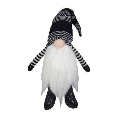 Northlight 28in Black And White  Plush Tabletop Christmas Decoration Christmas Gnome