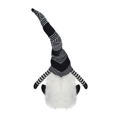 Northlight 28in Black And White  Plush Tabletop Christmas Decoration Christmas Gnome