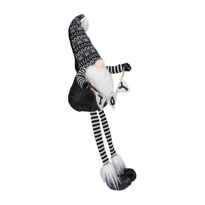 Northlight 30-Inch Black And White Injoyin  Plush Tabletop Christmas Decoration Gnome