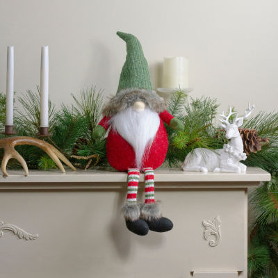 Northlight 25-Inch Plush Red And Green Sitting Tabletop  Christmas Decoration Gnome