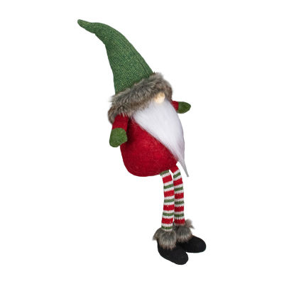 Northlight 25-Inch Plush Red And Green Sitting Tabletop  Christmas Decoration Gnome