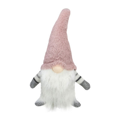 Northlight 14in Pink And White Sitting Christmas  With Led Lighter Nose Gnome