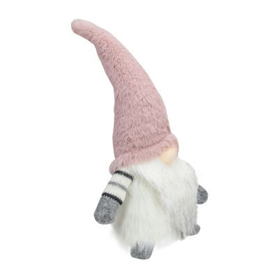 Northlight 14in Pink And White Sitting Christmas  With Led Lighter Nose Gnome