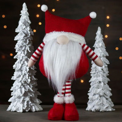 Northlight 18.5in Plush Red And White Standing Tabletop  Christmas Decoration Gnome