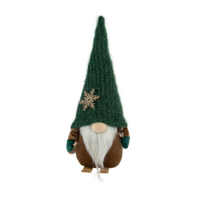 Northlight 12.5in Skiing  With Green Knit Hat Christmas Decoration Gnome