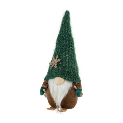 Northlight 12.5in Skiing  With Green Knit Hat Christmas Decoration Christmas Gnome