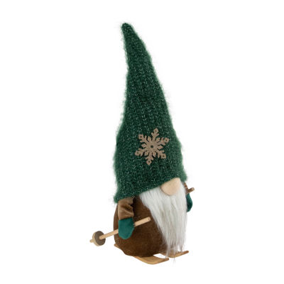 Northlight 12.5in Skiing  With Green Knit Hat Christmas Decoration Christmas Gnome