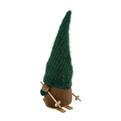 Northlight 12.5in Skiing  With Green Knit Hat Christmas Decoration Christmas Gnome