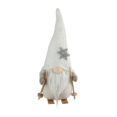 Northlight 12in Winter Ski  With Snowflake Hat Christmas Tabletop Decoration Gnome