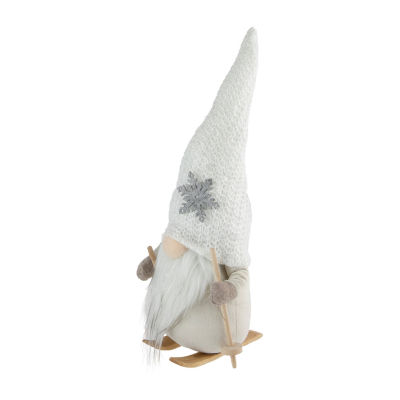 Northlight 12in Winter Ski  With Snowflake Hat Christmas Tabletop Decoration Gnome