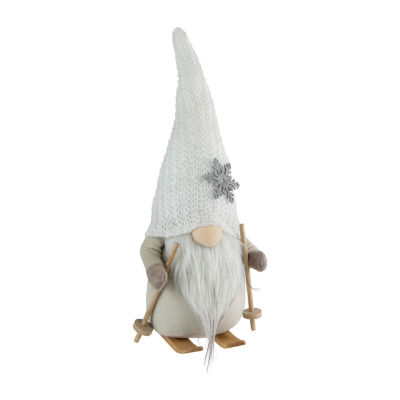 Northlight 12in Winter Ski  With Snowflake Hat Christmas Tabletop Decoration Gnome