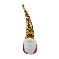 Northlight 20in Gold Sequin With A Pointed Winter Hat Christmas Tabletop Decor Santa Figurine, One Size, Yellow