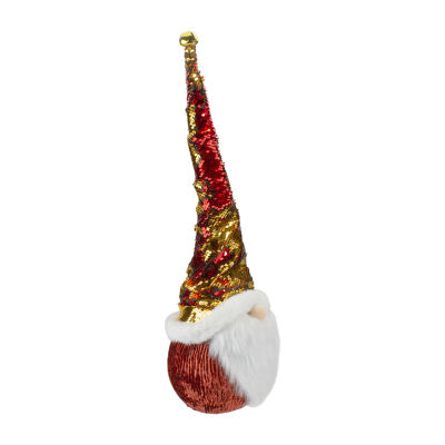 Northlight 20in Gold Sequin With A Pointed Winter Hat Christmas Tabletop Decor Christmas Santa Figurine