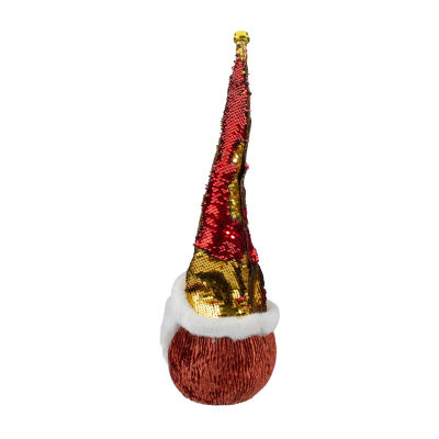 Northlight 20in Gold Sequin With A Pointed Winter Hat Christmas Tabletop Decor Santa Figurine