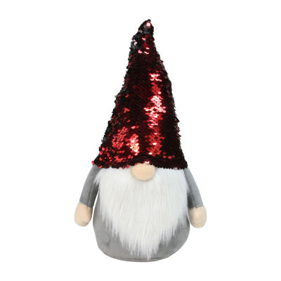 Northlight 11in Standing  Christmas Decoration With Red Flip Sequin Hat Gnome