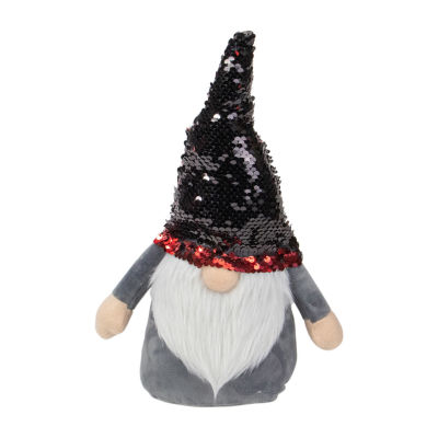 Northlight 11in Standing  Christmas Decoration With Red Flip Sequin Hat Gnome