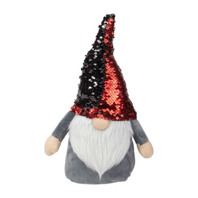 Northlight 11in Standing  Christmas Decoration With Red Flip Sequin Hat Gnome