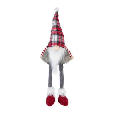 Northlight 20.5in Red  Gray And White Plaid Sitting  Christmas Decoration Gnome